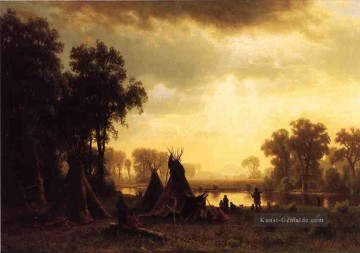 Einer indischen Encampment Albert Bierstadt Ölgemälde